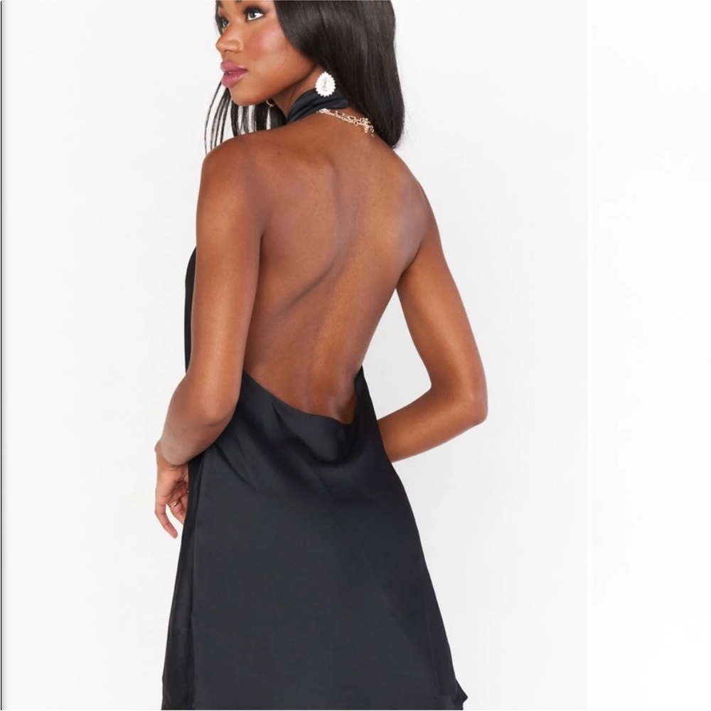 Show Me Your MuMu Black Halter Mini Dress - Picture 2 of 5